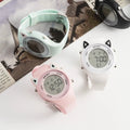 Montre en silicone avec oreilles de chat pour enfants