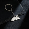 Porte-clés chatons heureux en acier inoxydable
