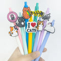Stylo à bille Macaron chat lot de 9 encre noire