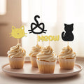24 pièces Pics à Gâteau Chat pour Anniversaire