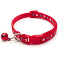 Collier nylon réglable pour chat avec imprimé coeurs et une clochette