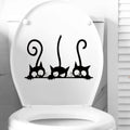 Autocollant mural chat noir drôle pour décoration intérieure