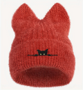 Chapeau tricoté oreilles de chat en laine confortable