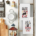 Lot de 2 Torchons de Cuisine Motif Chat