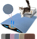 Tapis de litière double couche antidérapant pour chat grand format