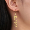 Boucles d'Oreilles Pendantes Queue de Chat en Acier Inoxydable
