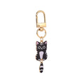 Porte-clés chat mignon en métal kawaii