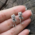 Boucles d'oreilles chat vintage