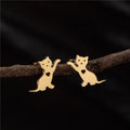 Boucles d'oreilles chat persan en acier inoxydable