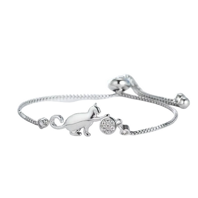 Bracelet en zirconium en forme de chat