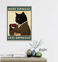 Affiche humoristique chat noir citation rétro