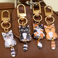 Porte-clés chat mignon en métal kawaii