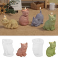 Moule silicone chaton 3D pour bougies et artisanat