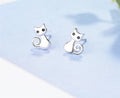 Boucles d'oreilles chat en argent 925 avec zircone cubique