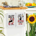 Lot de 2 Torchons de Cuisine Motif Chat