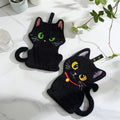 Serviette à main en forme de chat noir absorbante