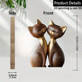 Sculpture Couple Chaton en Bois Décorative