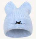 Chapeau tricoté oreilles de chat en laine confortable