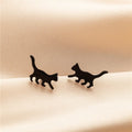 Boucles d'oreilles chat persan en acier inoxydable