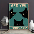 Affiche humoristique chat noir citation rétro