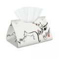 Boîte à mouchoirs cuir PU motif chat personnalisé