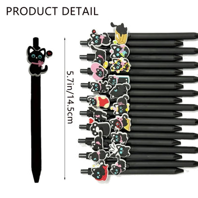 Stylo à bille chat noir lot 5 15 ou 20 pièces