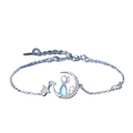 Bracelet en argent sterling avec lune et étoiles