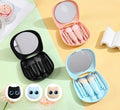 Ensemble de 6 mini pinceaux de maquillage avec miroir et boîte