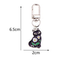 Porte-clés chat fleurs