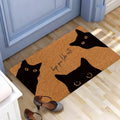 Paillasson de bienvenue en polyester imprimé chat noir lavable