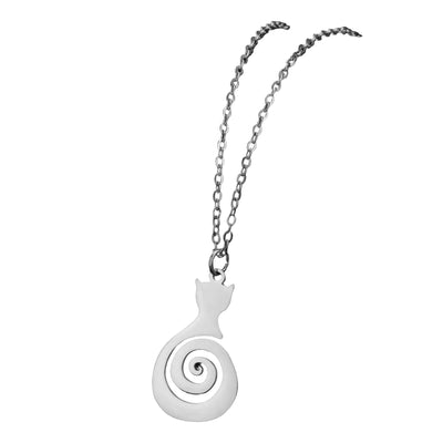 Collier en acier inoxydable pour femmes avec pendentif spiralé
