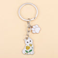 Porte-clés chat fleurs