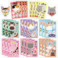 Puzzle Tête de Chat 8/16/24 pièces Autocollants Décoratifs