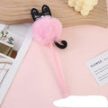Stylo à bille pompon chat en peluche coloré