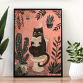 Affiche humoristique chat noir citation rétro