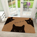 Paillasson de bienvenue en polyester imprimé chat noir lavable