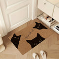 Paillasson de bienvenue en polyester imprimé chat noir lavable