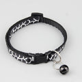 Collier nylon réglable pour chat avec imprimé et clochettes