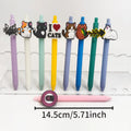 Stylo à bille Macaron chat lot de 9 encre noire