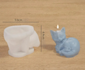 Moule silicone chaton 3D pour bougies et artisanat