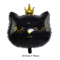 Ballon couronne rose et noir en aluminium pour chat