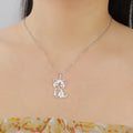 Collier pendentif chaton sauvage en acier inoxydable