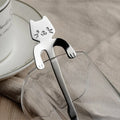 Cuillère à café mini en acier inoxydable motif chat