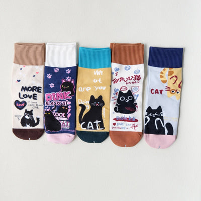Chaussettes comique femmes motifs chats pack de 5