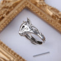 Anneaux Ouverts Vintage en Argent Visage Chat et Renard