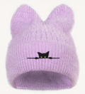 Chapeau tricoté oreilles de chat en laine confortable