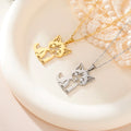 Collier pendentif chaton sauvage en acier inoxydable