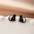 Boucles d'oreilles chat persan en acier inoxydable