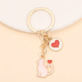 Porte-clés émail Kawaii cœur chat