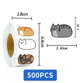 500 autocollants chat Kawaii en vinyle imperméable